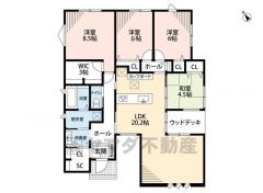 家事動線がスムーズな平屋。 リビングと隣接する洋和室を合わせると24．7帖の広々空間。 WICやSCLなど収納豊富＾＾ ウッドデッキ有＾＾