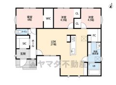 リビング広々21帖。 ファミリークロークは洗面脱衣室からも出入り可能＾＾ ウォークインクローゼットやシューズインクローゼット有＾＾ 内側から取り出せるポスト＆宅配ボックス付き＾＾