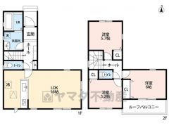 お掃除しやすいオールフローリング。 全居室収納、ホール収納付き＾＾ 南面バルコニー＾＾