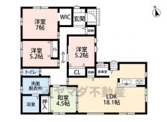 生活がワンフロアで完結する平屋建て