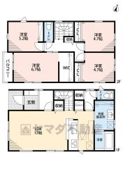 4LDK　全居室収納付き　主寝室にはウォークインクローゼット完備