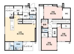 3SLDK。 オール電化＾＾オールフローリング＾＾家族との会話の機会が増えるリビング階段＾＾ ウッドデッキ設置＾＾