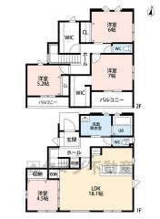 オールフローリング4LDK＾＾収納豊富な間取り＾＾