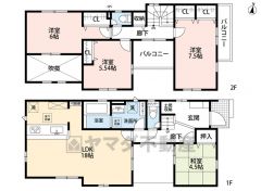 全居室南向き。土間収納。オールフローリング。リビングは明るく開放的な吹抜け仕様＾＾