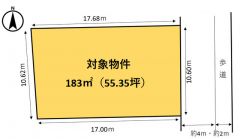 きれいな整形地。土地55坪。