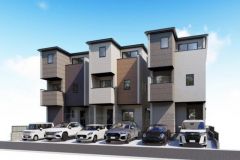 統一された建物外観はもちろん、前面道路に対して屋根方向を合わせることで統一感を作り出し、街並みとしての資産価値を高めます^^