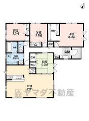 生活がワンフロアで完結する平屋建て＾＾ LDKは広々19帖、和室を含む4LDK＾＾広々とした洗面室に注目＾＾