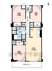 南向き。7階建て6階部分。オールフローリング。全居室収納付き＾＾