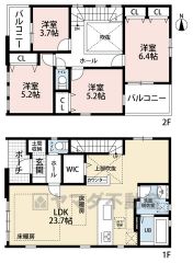 お掃除しやすいオールフローリング。ご家族とのコミュニケーションの機会が増えるリビング階段＾＾リビング上部吹抜け＾＾独立WIC＾＾