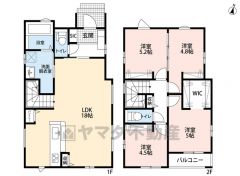 1階は18帖のLDK。リビング階段採用＾＾2階には4洋室。南向きのバルコニー＾＾