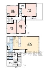 4LDK　シューズインクローク＆WIC完備で収納豊富な住まい 19帖のLDKは部屋全体に開放感が生まれる「折り上げ天井」を採用