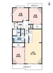 お掃除しやすいオールフローリング。 南向きで日当たり良好＾＾全居室広々6帖。 ホール収納有＾＾2面バルコニー。