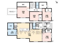 お掃除しやすいオールフローリング。 1階はLDKと隣接する洋室を合わせると広々22帖。