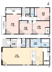 4LDK　全居室収納付き　主寝室にはウォークインクローゼット完備